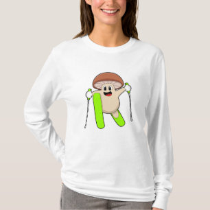 Pilz als Skifahrer mit Ski T-Shirt
