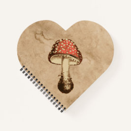 Pilz auf einem alten Papier Notizblock