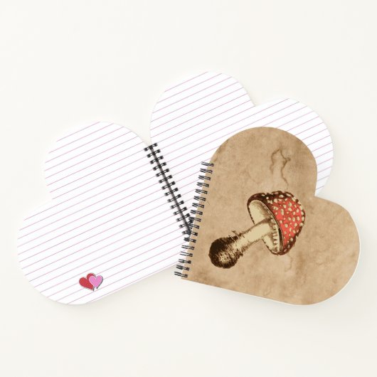 Pilz auf einem alten Papier Notizblock (Innenseite)