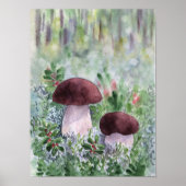 Pilz aus Porcini im Wald Poster (Vorne)