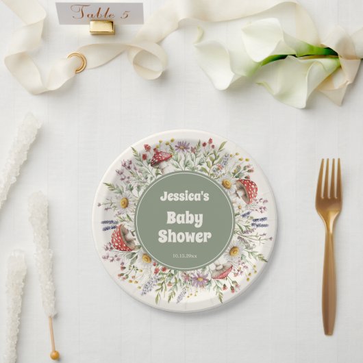 Pilz-Baby-Party  Pappteller (Hochzeit)