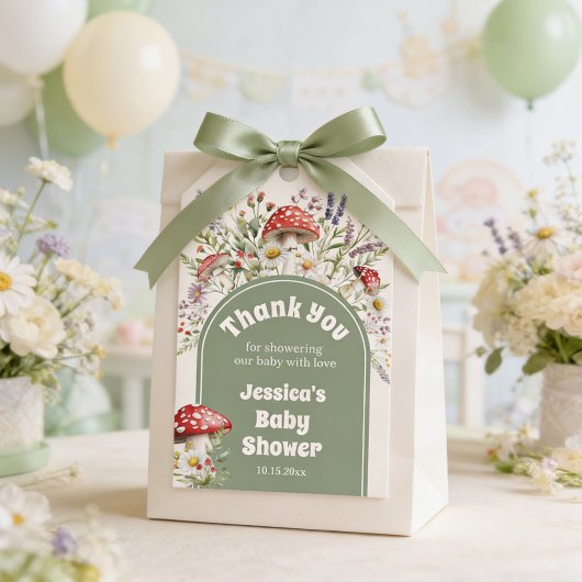 Pilz-Baby-Shower-Dankeschön-Geschenk Geschenkanhänger