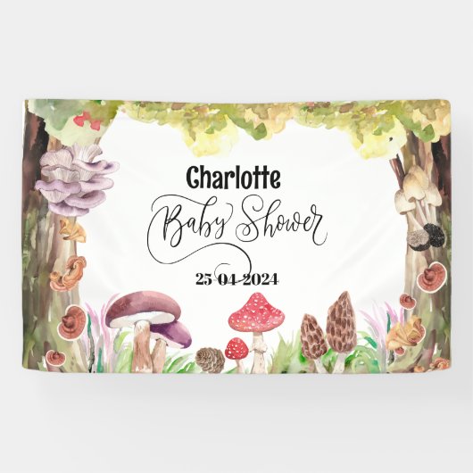 Pilz-Babydusche Waldwald Banner (Horizontal)