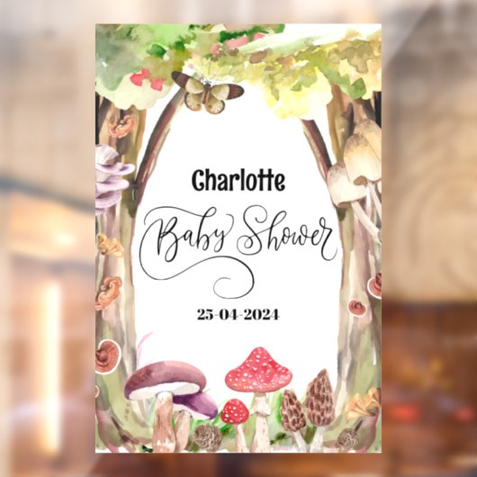 Pilz-Babydusche Waldwald Fensteraufkleber (Blatt 2)