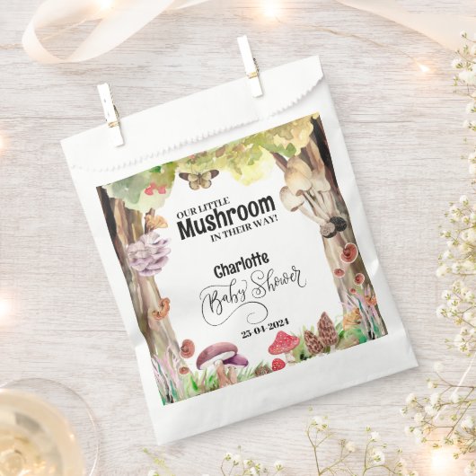 Pilz-Babydusche Waldwald Geschenktütchen (Ausgeschnitten)