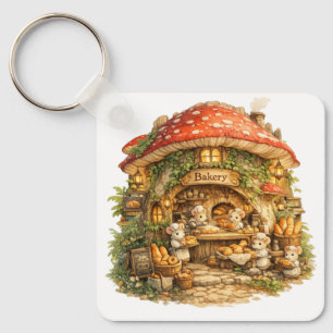 Pilz-Bäckerei Whimsical Woodland Cottagecore Schlüsselanhänger
