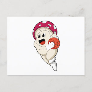 Pilz beim Basketball-Sport Postkarte