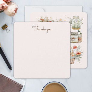 Pilz-Blumen-Whimsy-Cottagecore-Buch-Kunst Dankeskarte