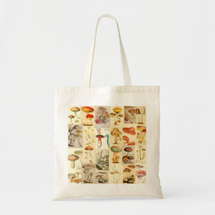 Pilz-Collage Vintage-Druck-Tasche Einkaufen Tragetasche