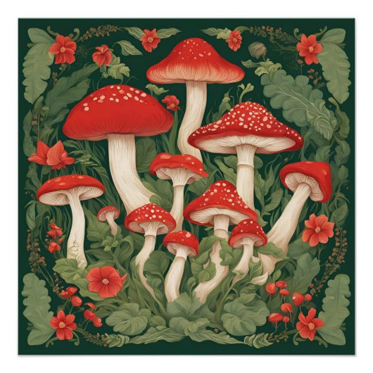 Pilz Cottagecore Poster (Vorderseite)