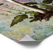 Pilz, digitaler Vintager botanischer Pilz Poster (Ecke)