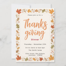 Pilz-Einladung zum Thanksgiving-Dinner