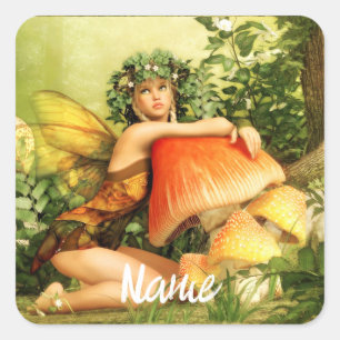 Pilz Fee Thunder_Cove Quadratischer Aufkleber
