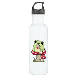 Pilz Frosch Goblincore Mykologie Kreativstil Edelstahlflasche