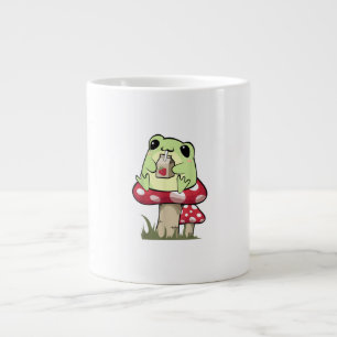 Pilz Frosch Goblincore Mykologie Kreativstil Jumbo-Tasse