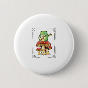 Pilz-Frosch-Goblincore-Mykologie-Kunstdesign Button