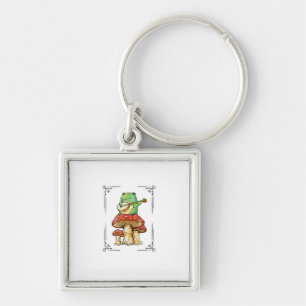 Pilz Frosch Goblincore Mykologie Künstlerisches De Schlüsselanhänger