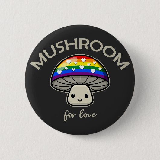 Pilz für die Liebe - Punny LGBTQIA+ Mushroom Button (Vorderseite)