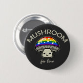 Pilz für die Liebe - Punny LGBTQIA+ Mushroom Button (Vorne & Hinten)
