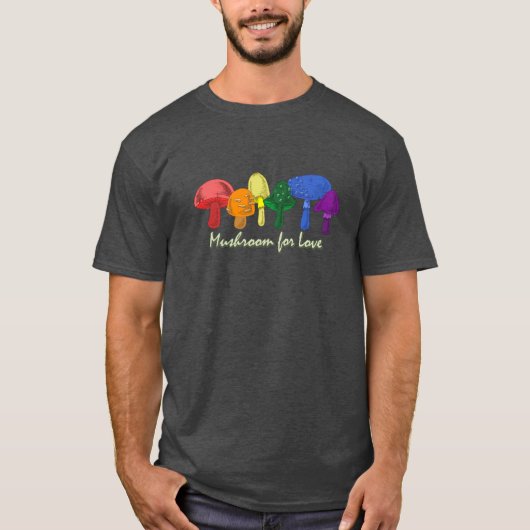 Pilz für die Liebe - subtiler Regenbogen-LGBTQ+-Pr T-Shirt (Vorderseite)