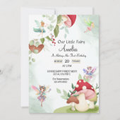 Pilz Geburtstag Feenwald Aquarell Einladung (Vorderseite)