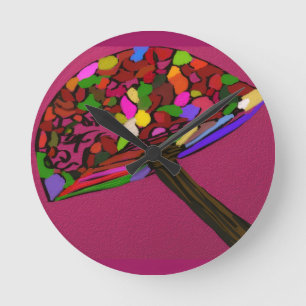 Pilz-Gesichts-Charakter-Kunst-Rund-Uhr Runde Wanduhr