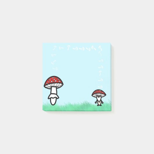 Pilz-Gnom mit Pilz-Post-it-Zetteln Post-it Klebezettel (Vorderseite)