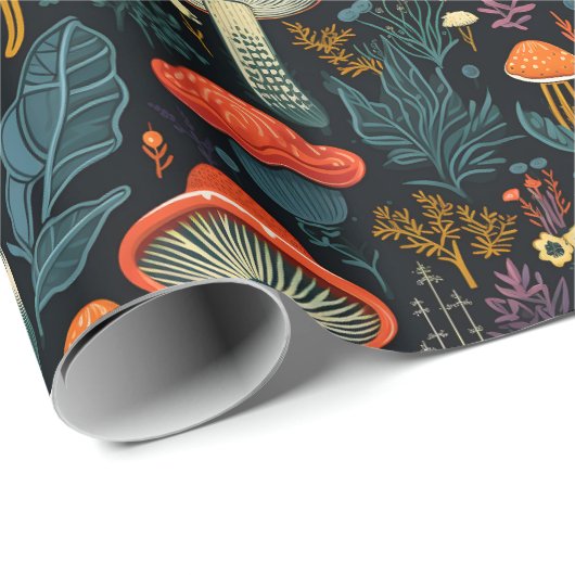 Pilz Goblincore Pilze Wald Natur Pilz Geschenkpapier (Rolleneckpunkt)