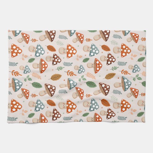 Pilz, Herbstblätterung, Naturschutz Geschirrtuch (Horizontal)