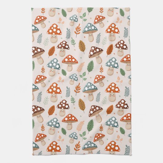 Pilz, Herbstblätterung, Naturschutz Geschirrtuch (Vertikal)