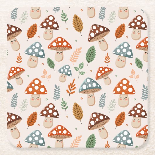 Pilz, Herbstblätterung, Naturschutz Rechteckiger Pappuntersetzer (Vorderseite)