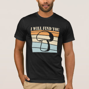 Pilz Ich Werde Dich Finden Retro-Sonnenuntergang-S T-Shirt