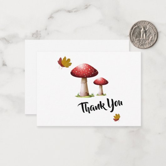 Pilz im Herbst Dankeschön Karte (Vorderseite/Rückseite Beispiel)