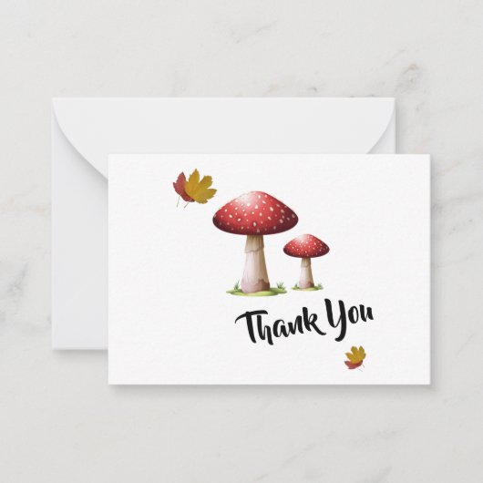 Pilz im Herbst Dankeschön Karte (Vorderseite)