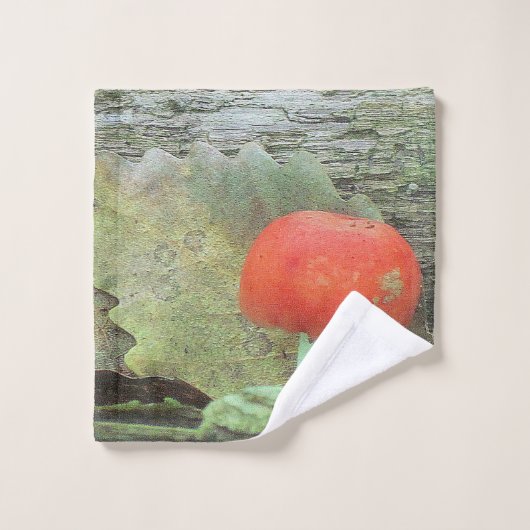 Pilz im Holz Badhandtuch Set (Waschlappen)