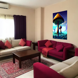 Pilz im Meer | AI Art Poster