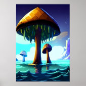 Pilz im Meer | AI Art Poster (Vorne)