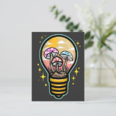 Pilz in einer Glühbirne Postkarte (Stehend Vorderseite)