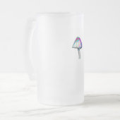 Pilz in weißen Trippy-Psychedelic-Farben Mattglas Bierglas (Vorderseite Links)