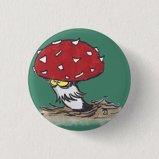 Pilz-Knopf-Abzeichen Button (Vorderseite)