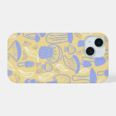 Pilz-Lavendel-Creme iPhone 15 Hülle (Rückseite (Horizontal))