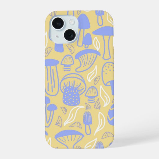 Pilz-Lavendel-Creme iPhone 15 Hülle (Rückseite)