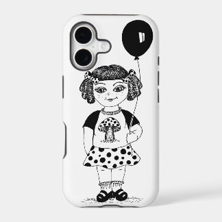 Pilz-Mädchen-Telefon-Kasten