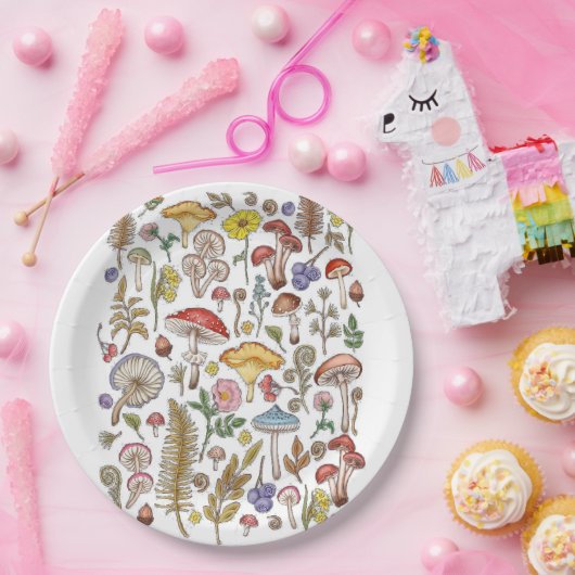 Pilz, Magisches Pilz, Naturschaum Pappteller (Party)