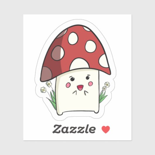 Pilz mit Aufkleber für Blume (Blatt)