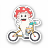 Pilz mit Fahrrad.PNG Aufkleber (Vorderseite)