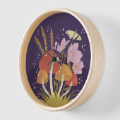 Pilz mit Florals Lila Uhr (Winkel)