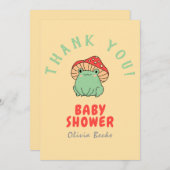 Pilz mit Frog Baby Dusche Dankeskarte (Vorne/Hinten)