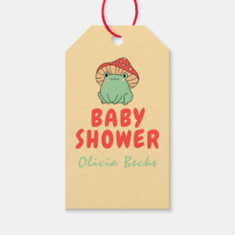 Pilz mit Frog Baby Dusche Geschenkanhänger