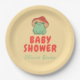 Pilz mit Frog Baby Dusche Pappteller